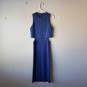 TOPSHOP Blue Cutout Midi Dress S